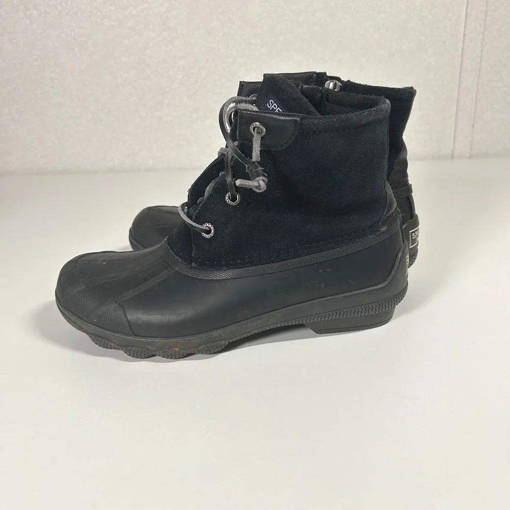 Sperry Women's US 5 Syren Gulf Duck Boots black‎ suede leather laces ankle boots